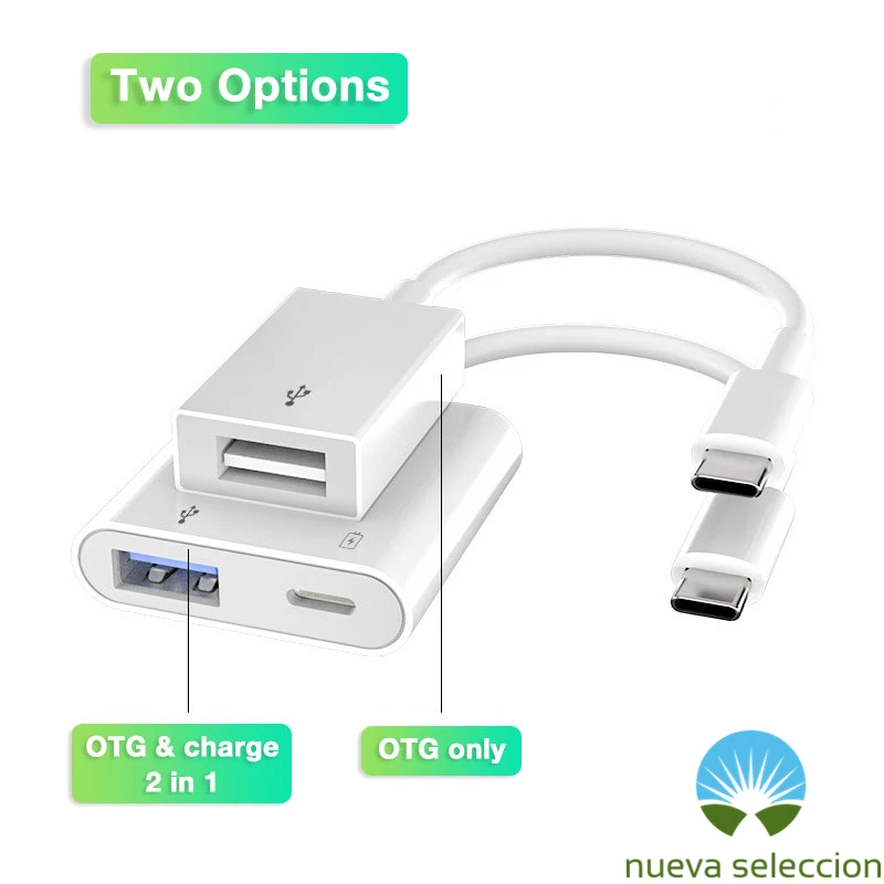 

2 in 1 OTG USB A to Type C Cable Adapter for Xiaomi Huawei OnePlus Samsung USB 3 OTG w/ Charge Power OTG USB Female for Mi Redmi
