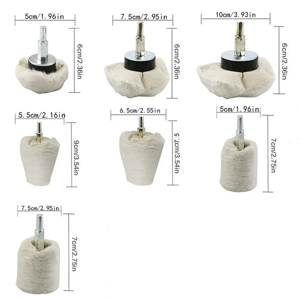 

6mm Shank Cotton Polishing Wheels Cloth Buffing Wheel Grinder for Jewelry Metal Abrasive Tools Cone Brush