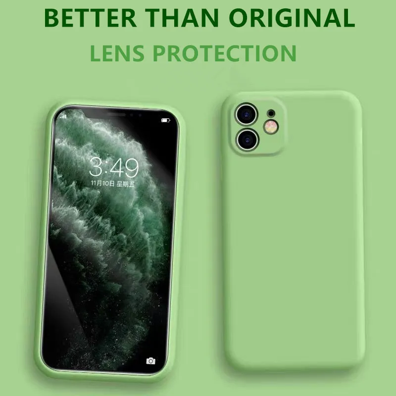 Чехол из жидкого силикона для iPhone 12 Mini 11 Pro Max XS X XR 6 6S 8 7 Plus SE2020|Бамперы| |