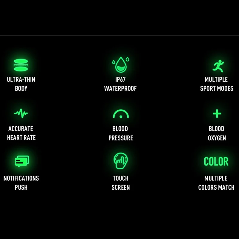 

Smart bracelet full screen touch smart watch men women heart rate monitoring Bluetooth music camera ip67waterproof smartwatch