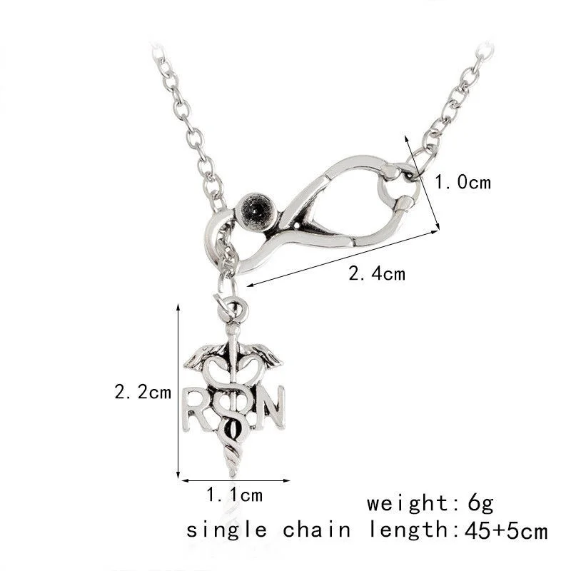 Товары медицинская символ ожерелье стетоскоп Caduceus крест доктор медсестра