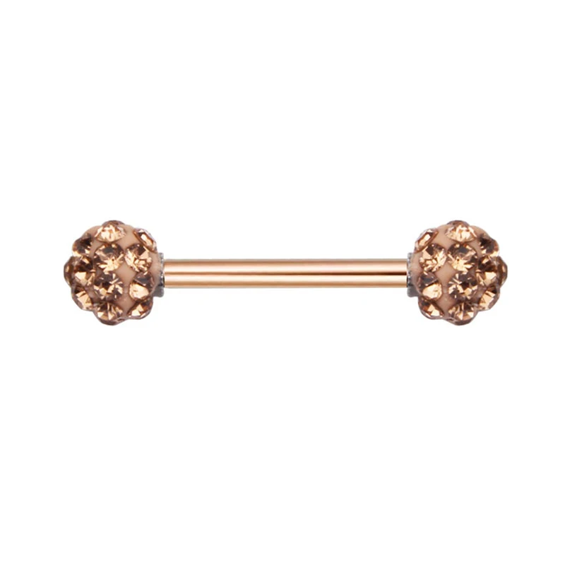 Rose gold Новинка, 2 шт./лот, высокое качество, хирургическая сталь, циркон, тело, ниппельные кольца ювелирные изделия для женщин, штанга, пирсинг, кольцо, пирсинг, ювелирные изделия для тела - Окраска металла: Rose gold