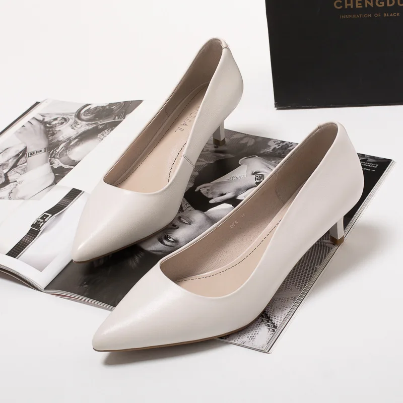 

Women Classic Pumps Genune Leather High Heels 9cm Sexy Stilettos Ladies Pointed Toe Shoes Nude Red Blue Black Beig Heels