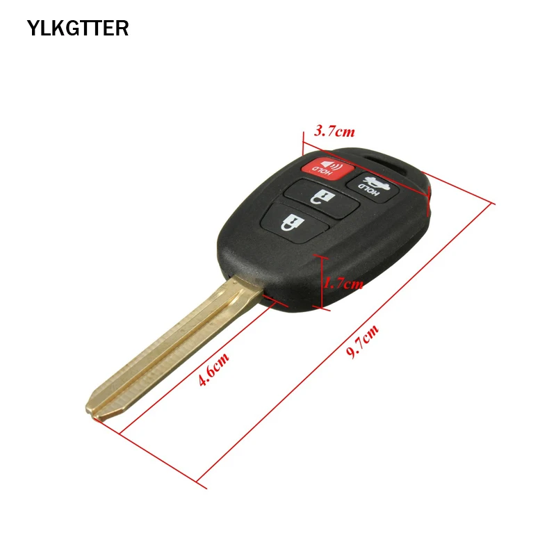 YLKGTTER 4 кнопки дистанционного ключа автомобиля для Toyota Prius C 2012-2016 Camry 2012-2014 ключ с
