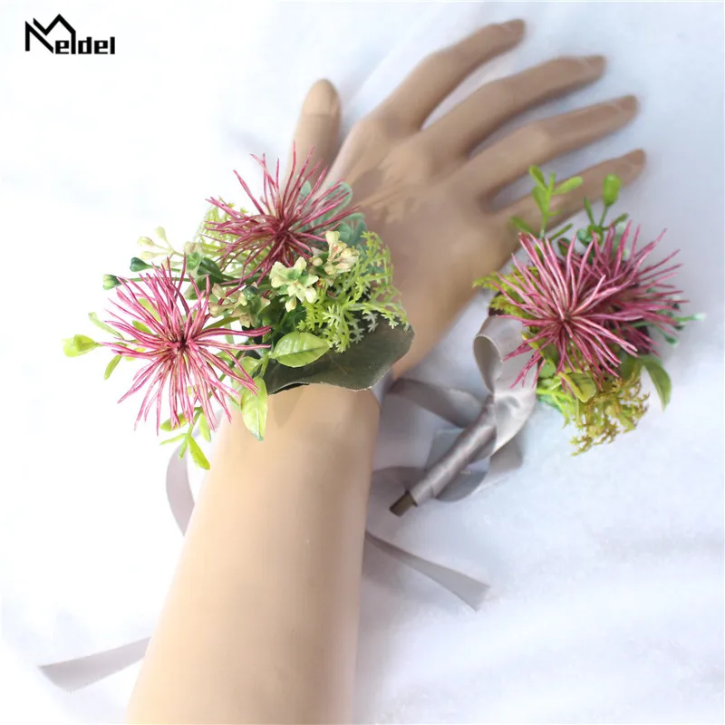 Искусственное растение брошь подружки невесты цветок на запястье свадебный