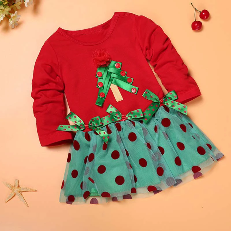 Платье для маленьких девочек Новогодние рождественские платья платье с