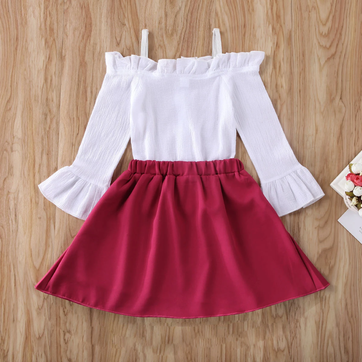 Комплект одежды для новорожденных девочек Весенний однотонный топ с длинными