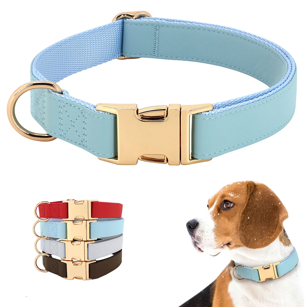 Мягкий мягкий кожаный ошейник для собак регулируемые ошейники ожерелье щенков