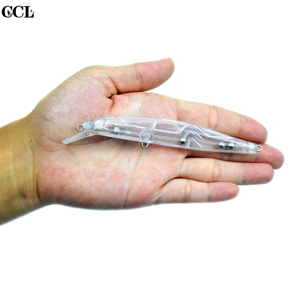

CCLTBA 15pcs/lot 12CM 10G Unpainted Fishing Minnow Lure Rattles Inside ABS Hard Plastic Minnow Floating Jerkbait Blanks