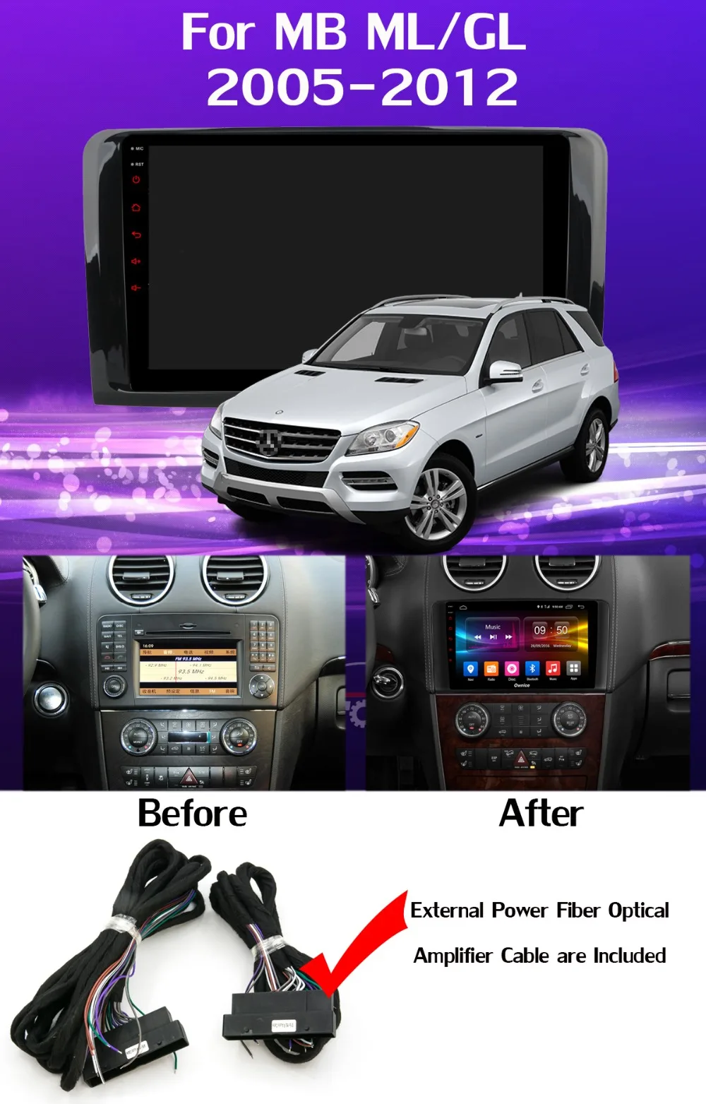 1Din 360 ° камера Android 9,0 4 Гб+ 64 Гб SPDIF DSP CarPlay автомобильный мультимедийный плеер для Mercedes Benz ML GL W164 X164 SPDIF gps радио