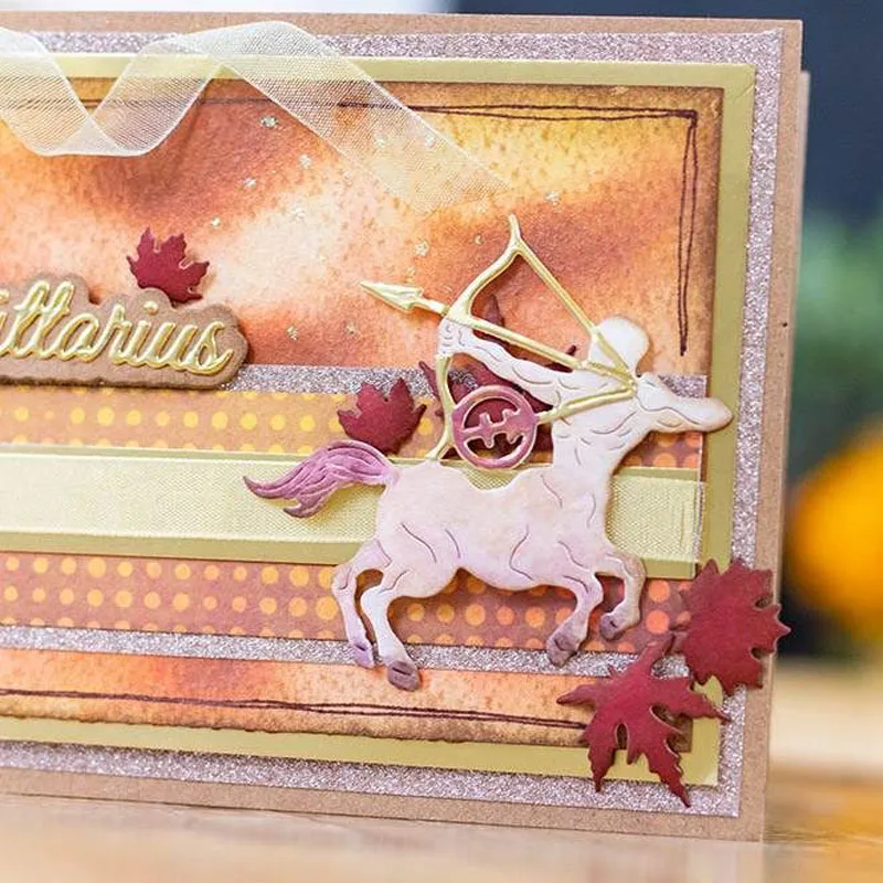 Двенадцать созвездий животное слово металлические режущие штампы трафареты для