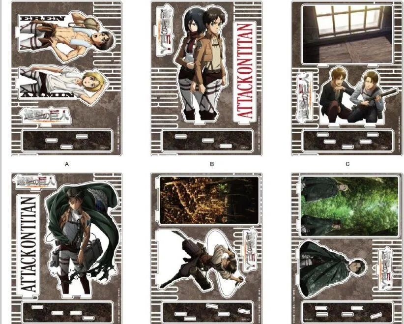 

Аниме атака на Титанов Erwin Смит Леви · Акерман акриловая фигурка демонстрационная модель пластина аксессуары столешница Декор три вставки ...