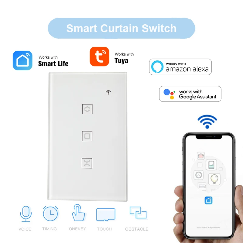 Смарт переключатель Tuya с Wi Fi для рулонных жалюзи моторизованным управлением