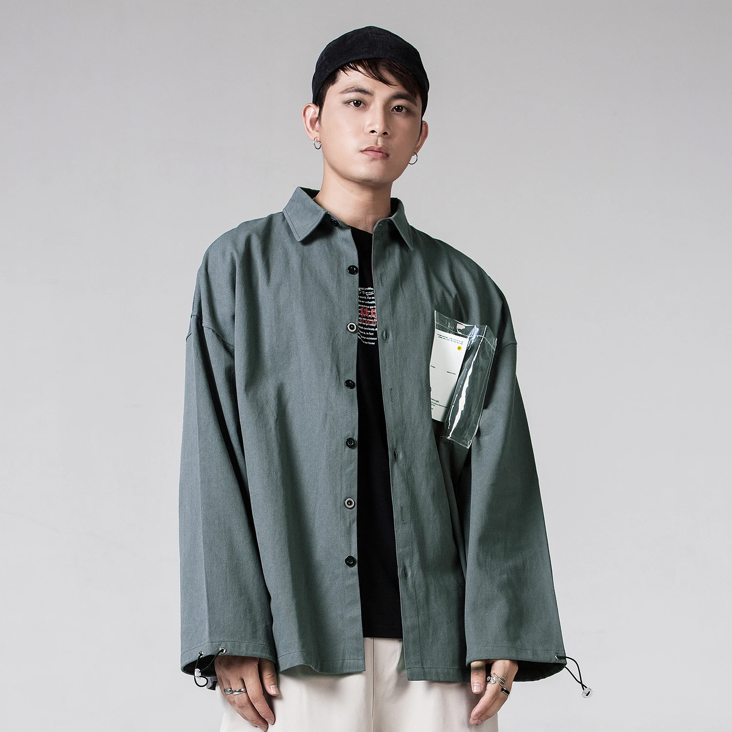 Прозрачная Лоскутная дизайнерская мужская рубашка Harajuku в стиле хип хоп уличная