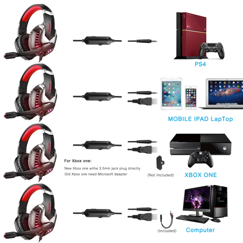 Игровая гарнитура J30 с креплением на голову проводные стереонаушники микрофоном