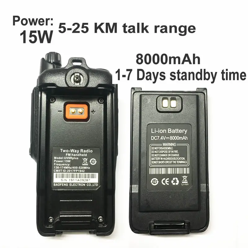 Baofeng UV-9R Plus IP68 Водонепроницаемая рация, дальность действия 25 км CB Ham радио Hf приемопередатчик UHF VHF радиостанция