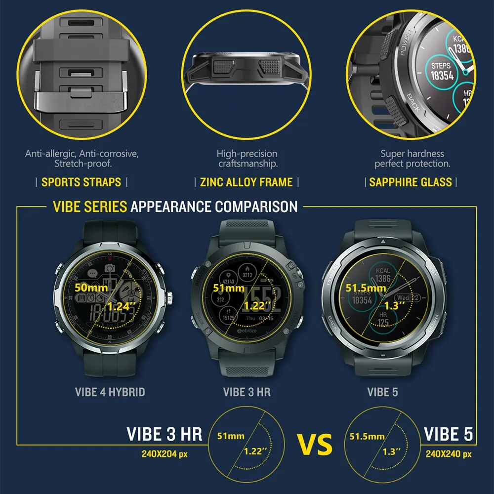 Zeblaze VIBE 5 Bluetooth Smart Watch Heart Rate Monitor Waterproof Bracelet Fitness Tracker Pedometer Digital Wrist | Электроника