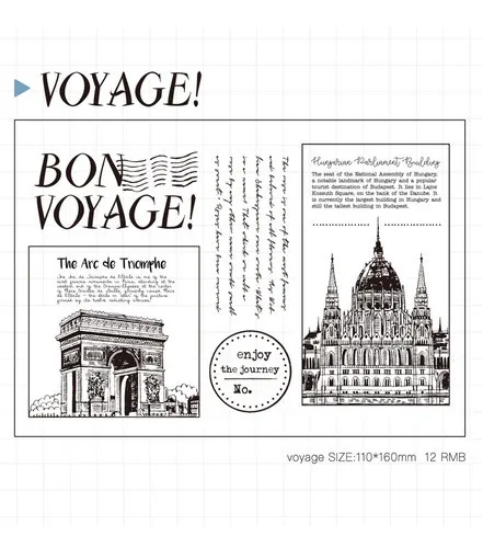 Moodtape винтажный прозрачный Штамп для DIY скрапбукинга/фотоальбома декоративный прозрачный штамп советы памятка Фрукты резиновый штамп печать - Цвет: voyage