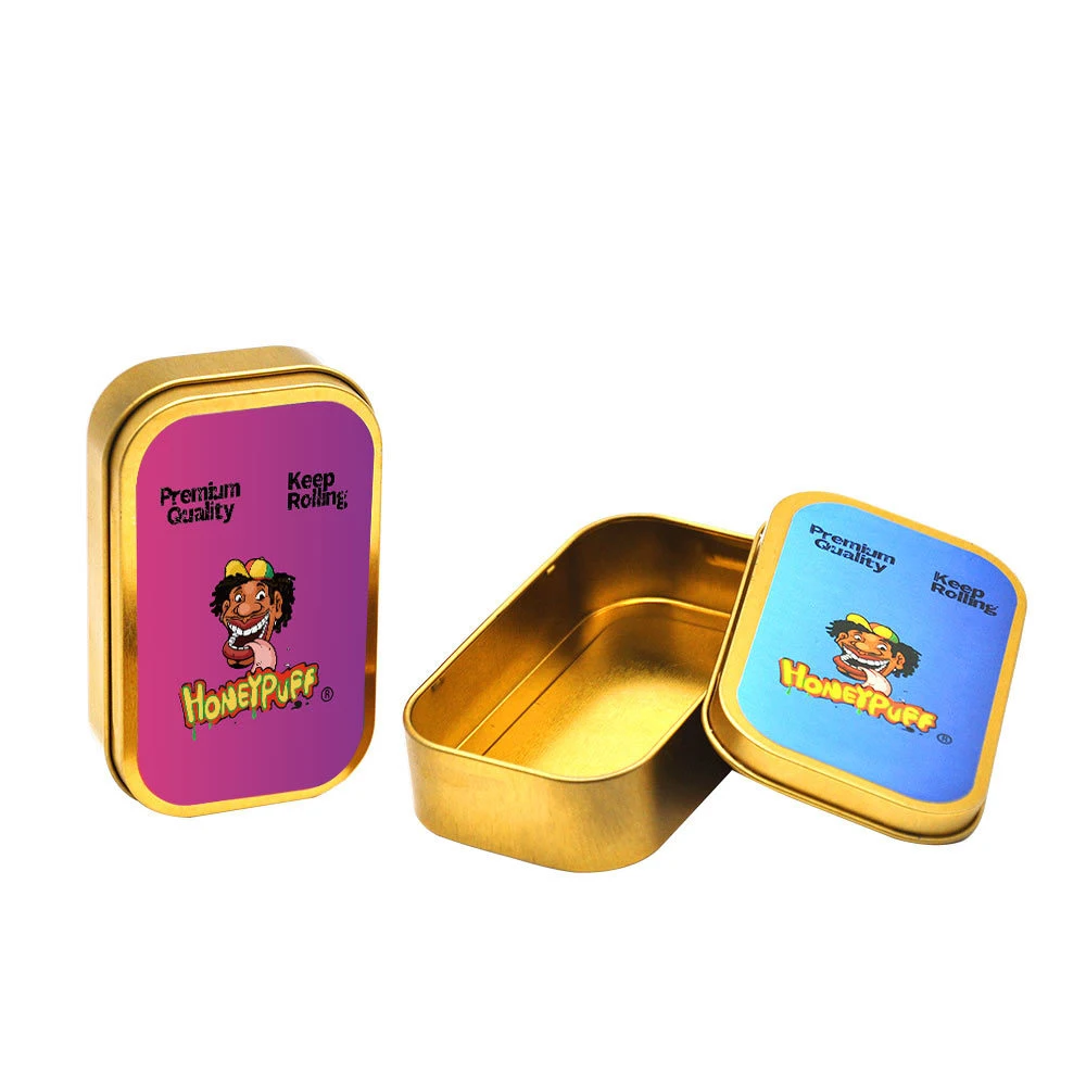 Премиум Золотой металлический ящик для табака хранение банка сухих трав