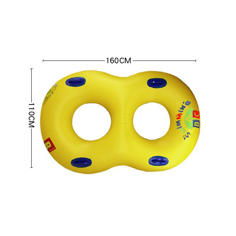 

2021 New Inflatable Swimming Ring Double 8-shaped for Adult Kids PVC Swimming Mattress Pool Water Float Seat Toys 160cm*110cm