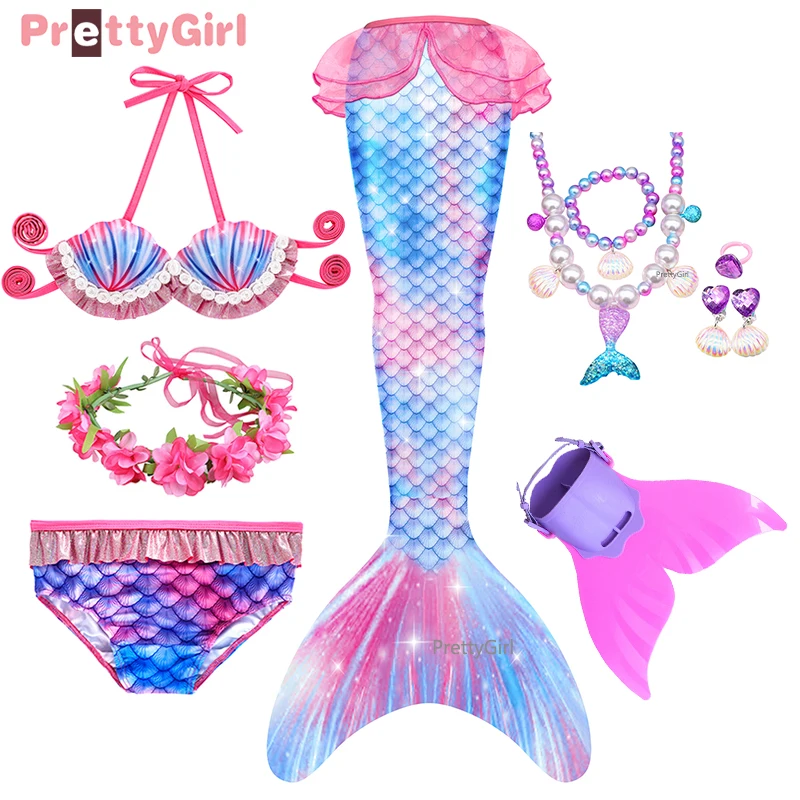 

PrettyGirl Mermaid Tail Swimsuit Mermaid Princess Dress Summer Beach Mermaid Bikini Swimsuit for Girls Mermaid Party Dresses