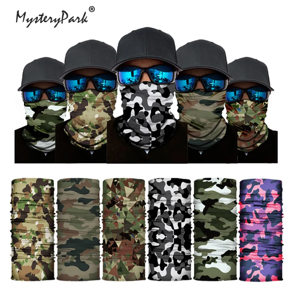 

MysteryPark High Elastic Camouflage Seamless Bandana Buffs Neck Gaiter Headband Cycling Fishing Balaclava Tube Face Shield