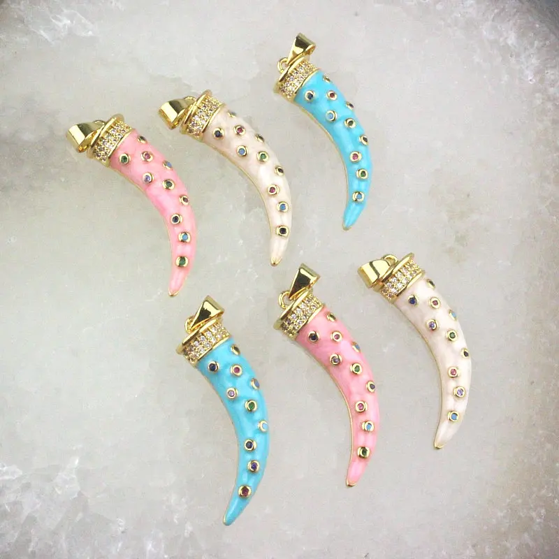 30*8 мм 10 шт./лот модная разноцветная эмаль с подвеской из фианита шарма эмалью в