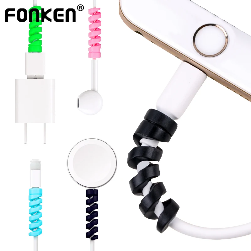 FONKEN 4 шт./лот защита кабеля USB скрученный зарядный кабель защитный чехол для