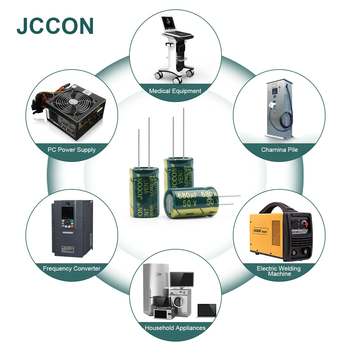 15-100Pcs JCCON Aluminum Electrolytic Capacitor High Frequency Low ESR 50V 1UF 4.7UF 10UF 22UF 47UF 100UF 220UF 330UF 470UF 680U