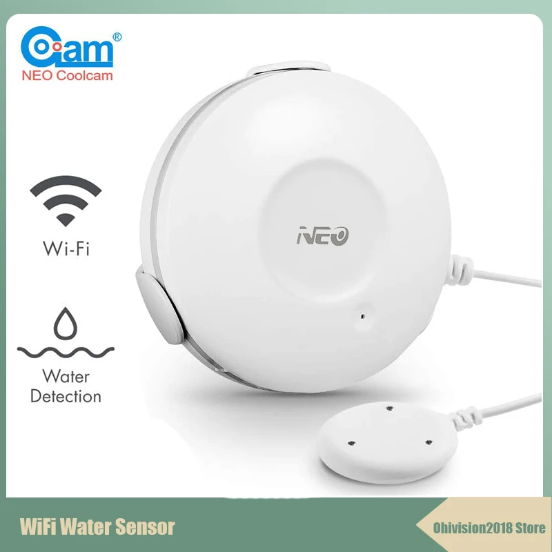 

Смарт-датчик утечки воды NEO Coolcam, Wi-Fi датчик утечки, с оповещениями об уведомлениях от приложений, поддержка IFTTT