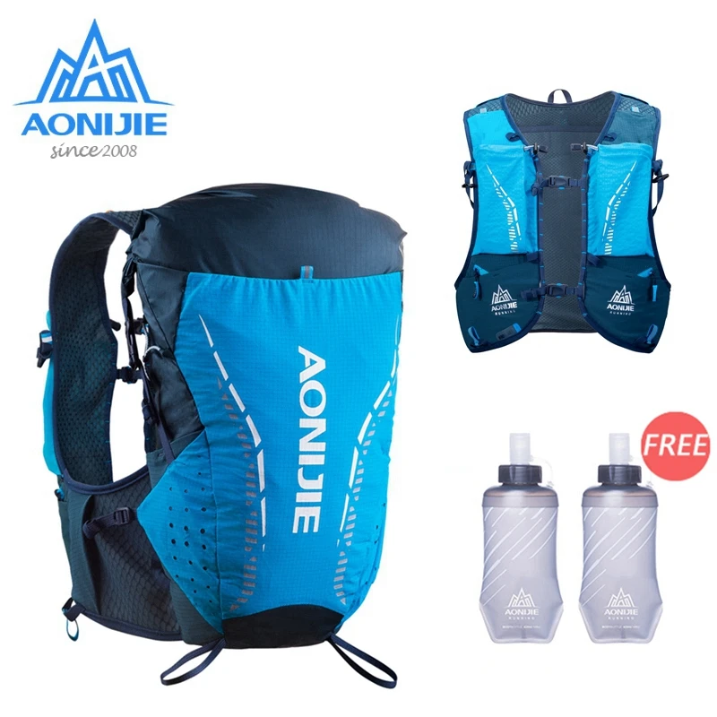 AONIJIE 18L Ultralight Hydration Vest Outdoor Backpacks Sports Pack Bag Free Soft Water Flasks For Camping Hiking Trail Running