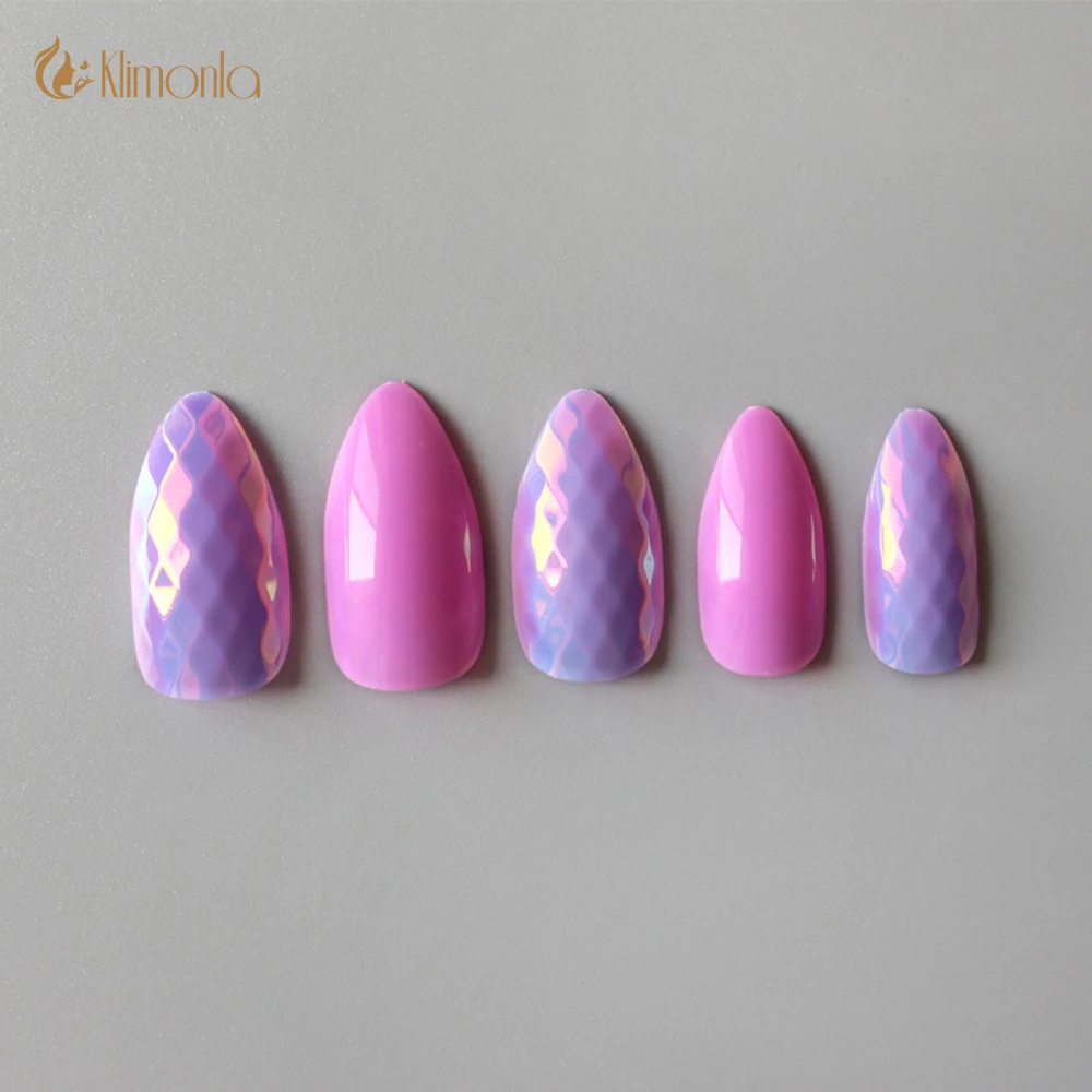 24 шт. профессиональные накладные ногти в виде рыбьей чешуи|Накладные ногти| |