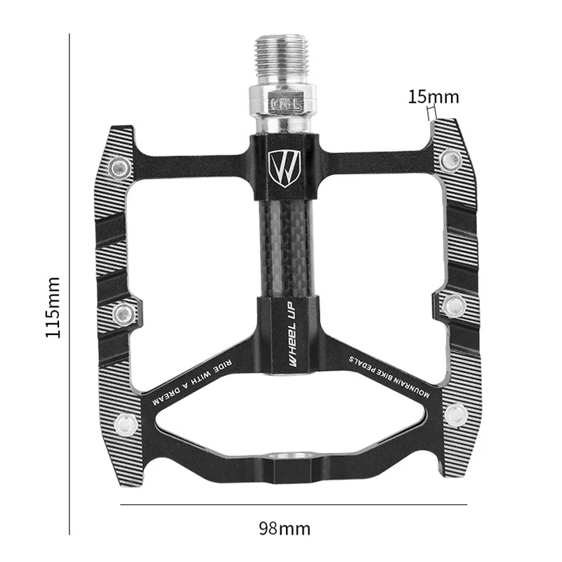 

WHEEL UP Bike Pedals Aluminium Alloy Carbon Tube Bicycle Platform Lightweight Pedals Bike Accessory for MTB Road Bike