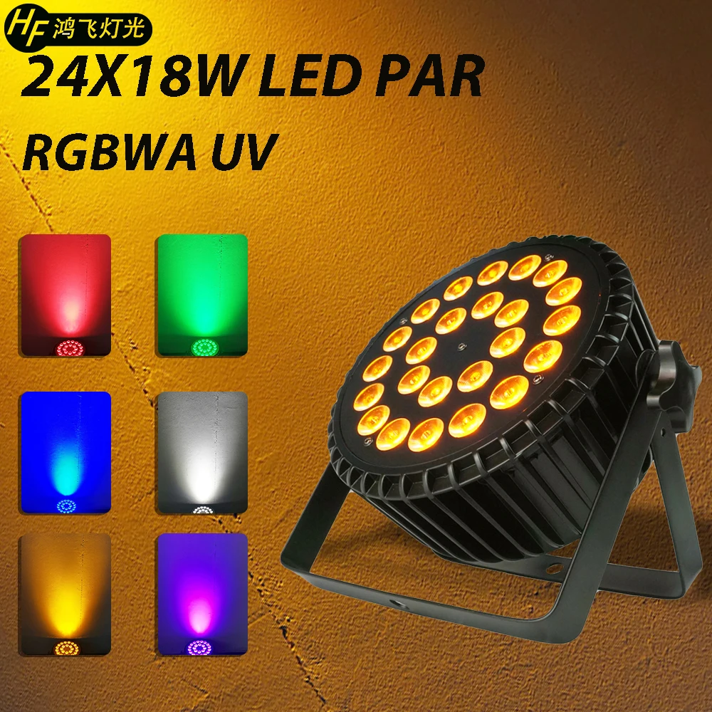 

24x18 Вт RGBWA УФ 6in1 Led Par DMX Алюминий Par Светильник Прожекторы для диджеев светильник s