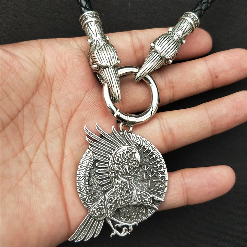 Северный талисман Viking кулон с вороном черная птица Celt ожерелье вороной для