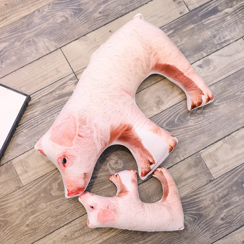 Имитация свиньи Печать Подушка постоянный розовый поросенок мягкое плюшевое