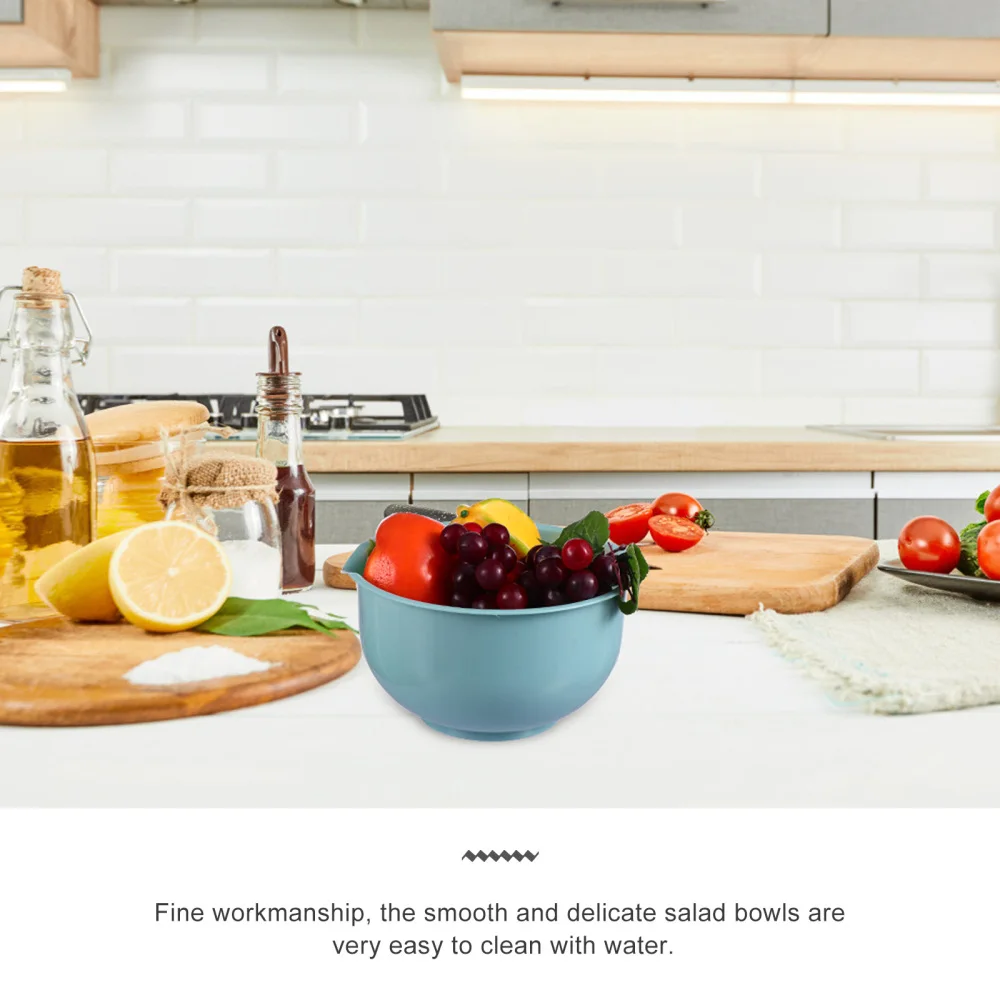 3 шт. смешивающие чаши креативные для фруктов овощей салата (разные цвета) | Дом и