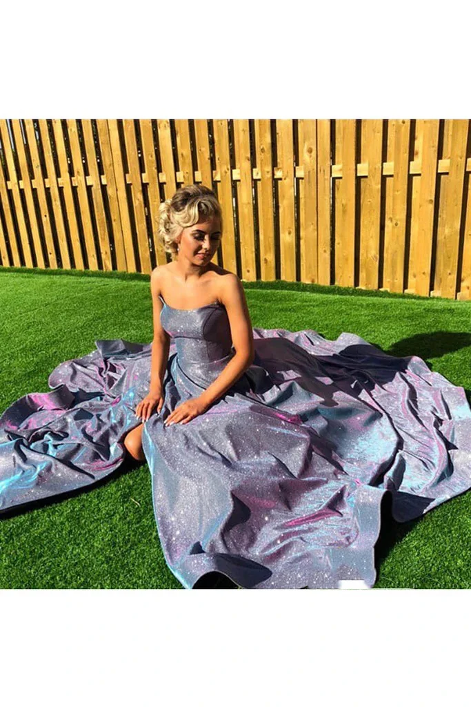 Sweetheart Shiny Sequins Evening Dresses Long 2020 Side Split Abiye Gece Elbisesi A-Line Robe De Soiree Vestidos Fiesta |