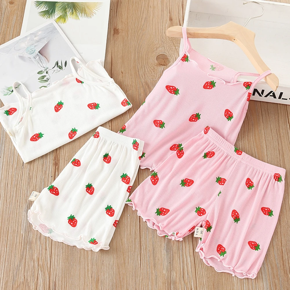 Одежда для маленьких девочек комплекты одежды сна милый жилет на бретелях без