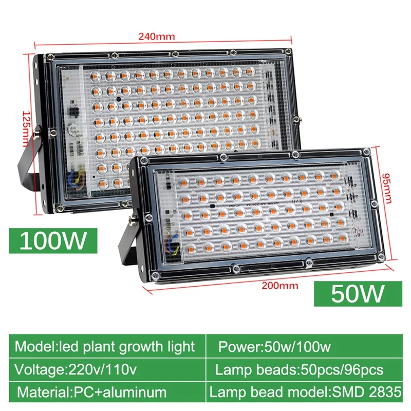Ламсветильник светодиодная полного спектра для выращивания растений 50 Вт 100 |