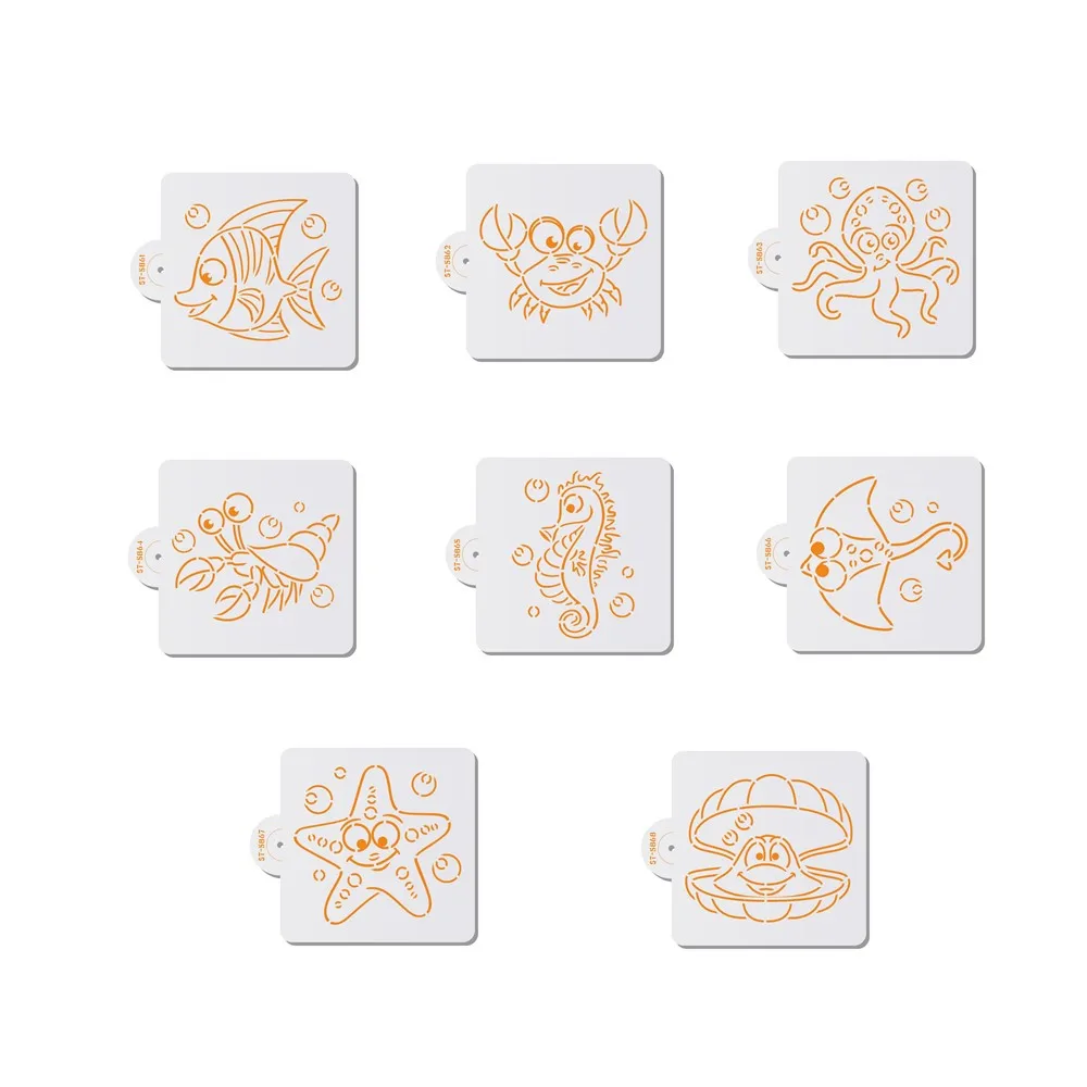 Трафарет для печенья Fish Seahorse трафарет морских животных кофе трафареты дня