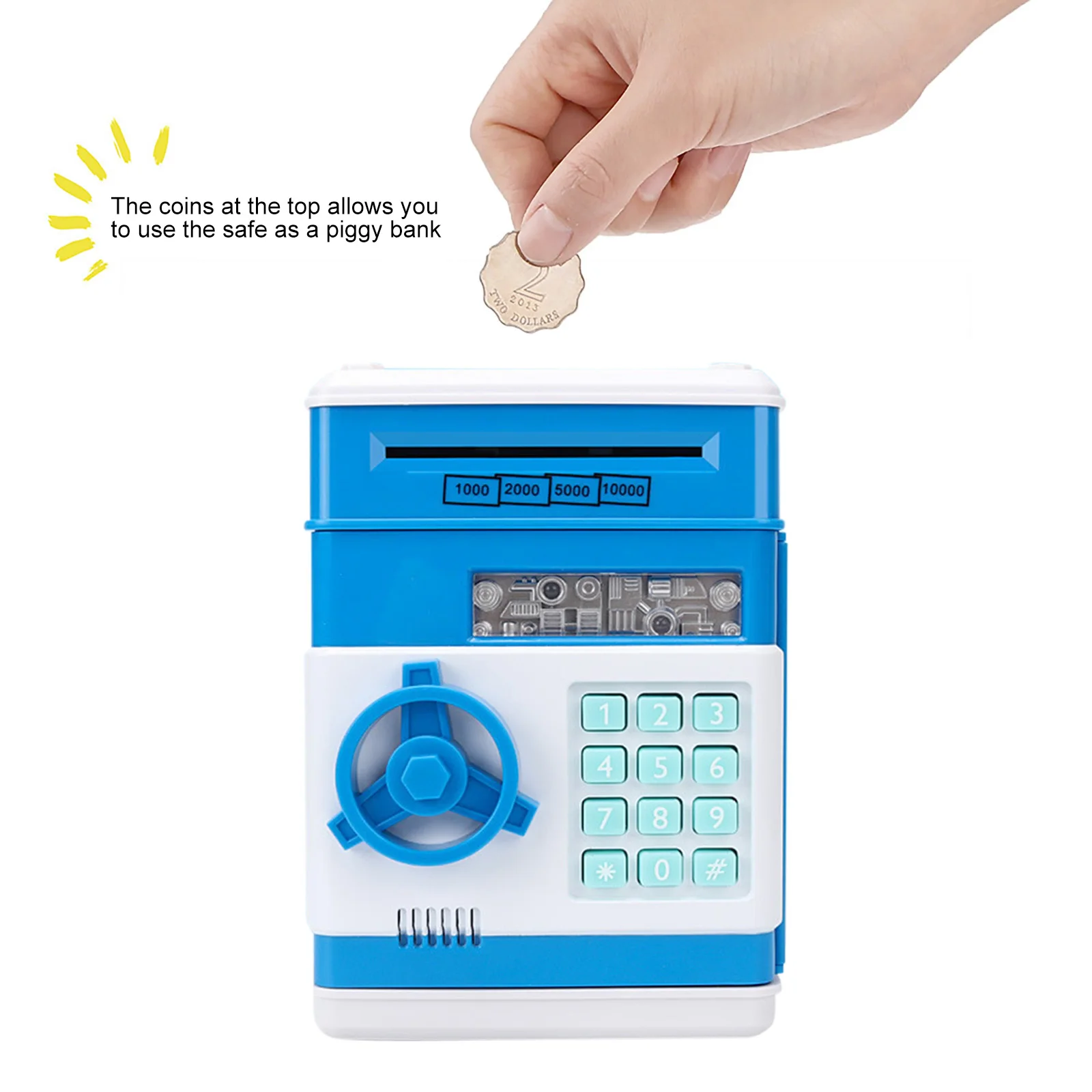 

Electronic Piggy Bank ATM Password Money Box Cash Coins Saving Box ATM Bank Safe Box Automatic Deposit Banknote Christmas Gift
