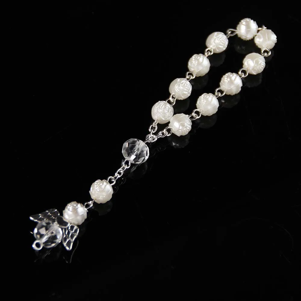Ангел подарки на крещение единый цвета слоновой кости сувениры recuerditos para bautizo finger rosaries крестины сувениры Причастие