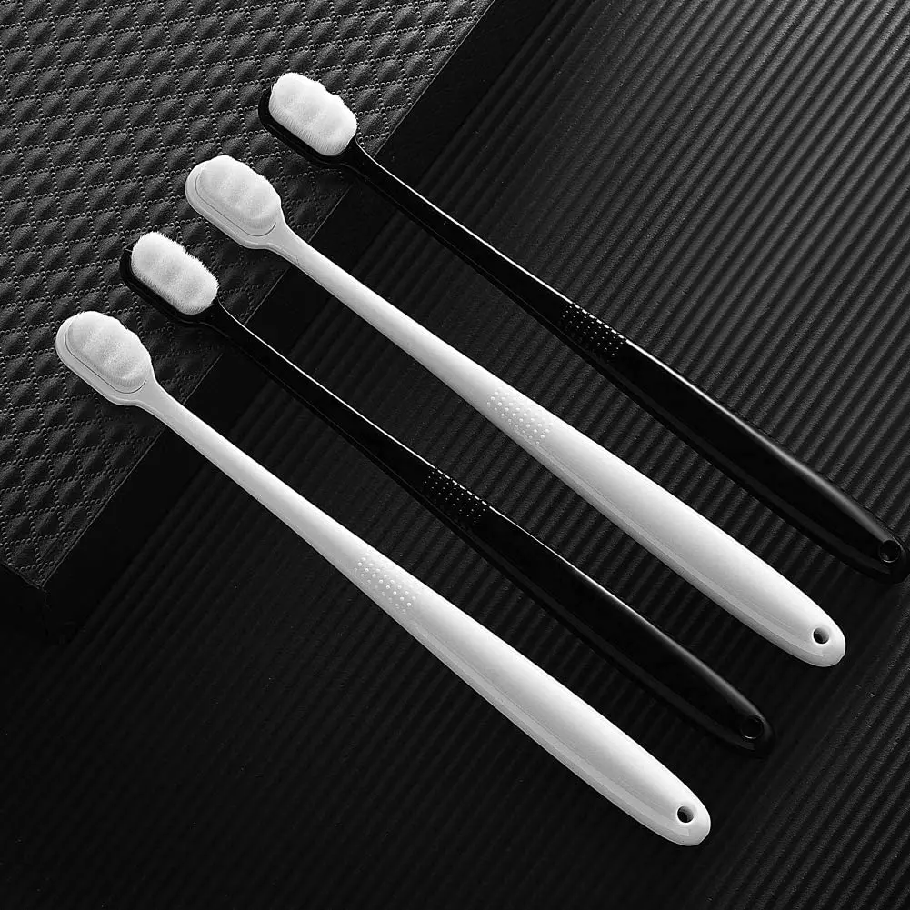 2PC Ультратонкая мягкая зубная щетка Million Nano Bristle для взрослых бамбуковая