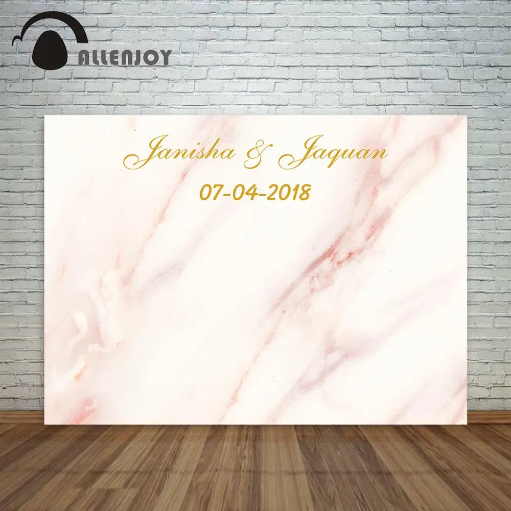 Allenjoy мраморный фон с пастельным розовым рисунком свадебный на заказ для