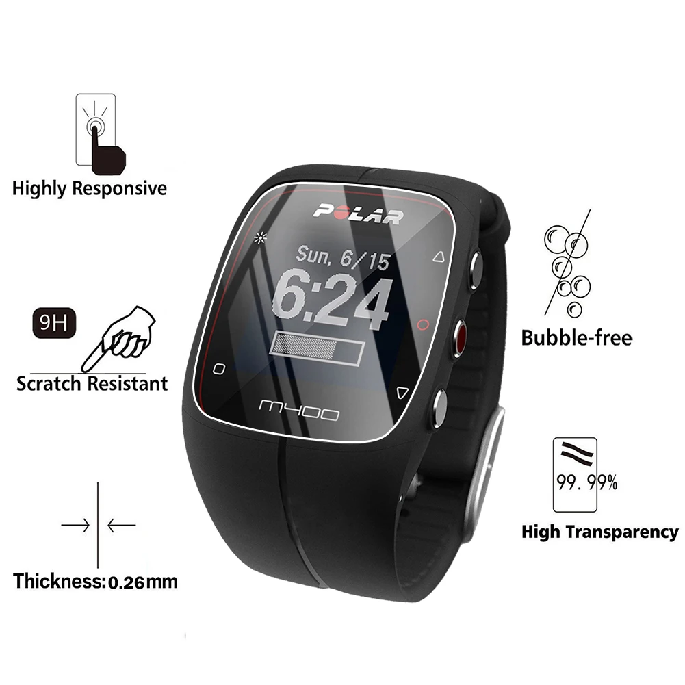 1/3/5Pcs 9H Tempered Glass For Polar M400 Scratch-Resistant Screen Protector Film Smartwatch Accessories | Электроника
