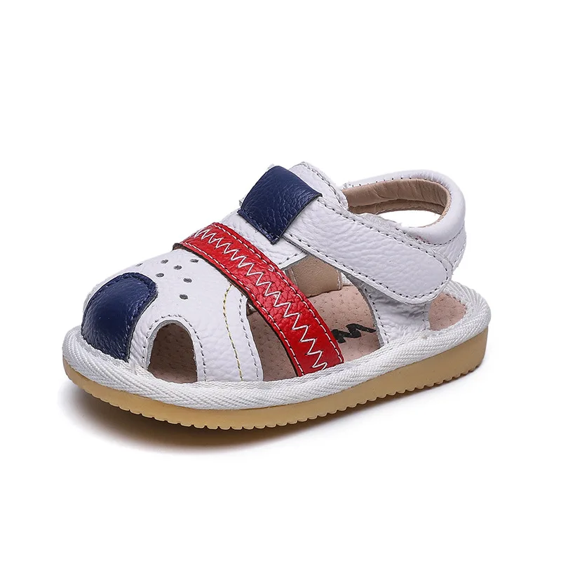 Summer Infant Anti-collision Sandals Baby Girls Boys Toddler Shoes Soft Bottom Genuine Leather Kids Children Beach Sandals