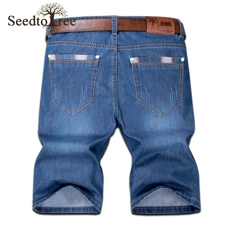 Summer Casual Shorts Men's Jeans Knee Length Pants Large Size Denim