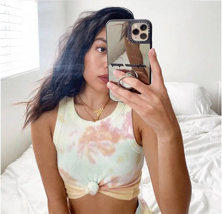 Женский летний пикантный Топ модный топ для девушек с принтом случайного