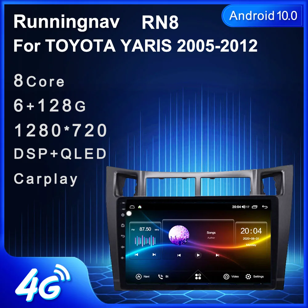 4G LTE Android 10 1 для Toyota Yaris 2005 2006 2007 2008 2009 2010 2012 мультимедийный стерео автомобильный DVD